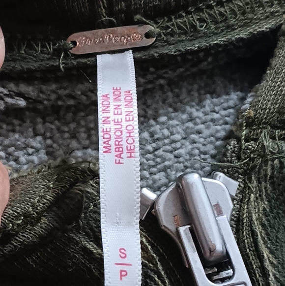 Free People Olive Green Hooded Zip-Up Jacket - Picture 4 of 6